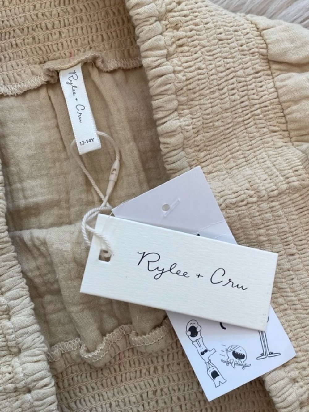 Rylee + Cru Wrap Ruffle Skirt Butter Yellow Cream Gauzy Cotton Girls 12-14Y - Picture 8 of 8